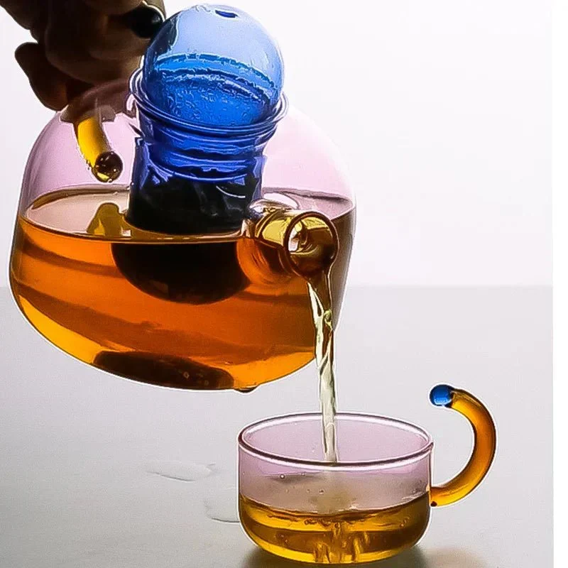 Skanto | Teekannen-Set aus Glas in Kontrastfarben – Stilvolles & hitzebeständiges Design