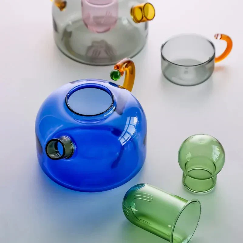 Skanto | Teekannen-Set aus Glas in Kontrastfarben – Stilvolles & hitzebeständiges Design