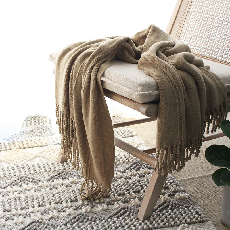 Weiches Texturiertes Gestricktes Decke