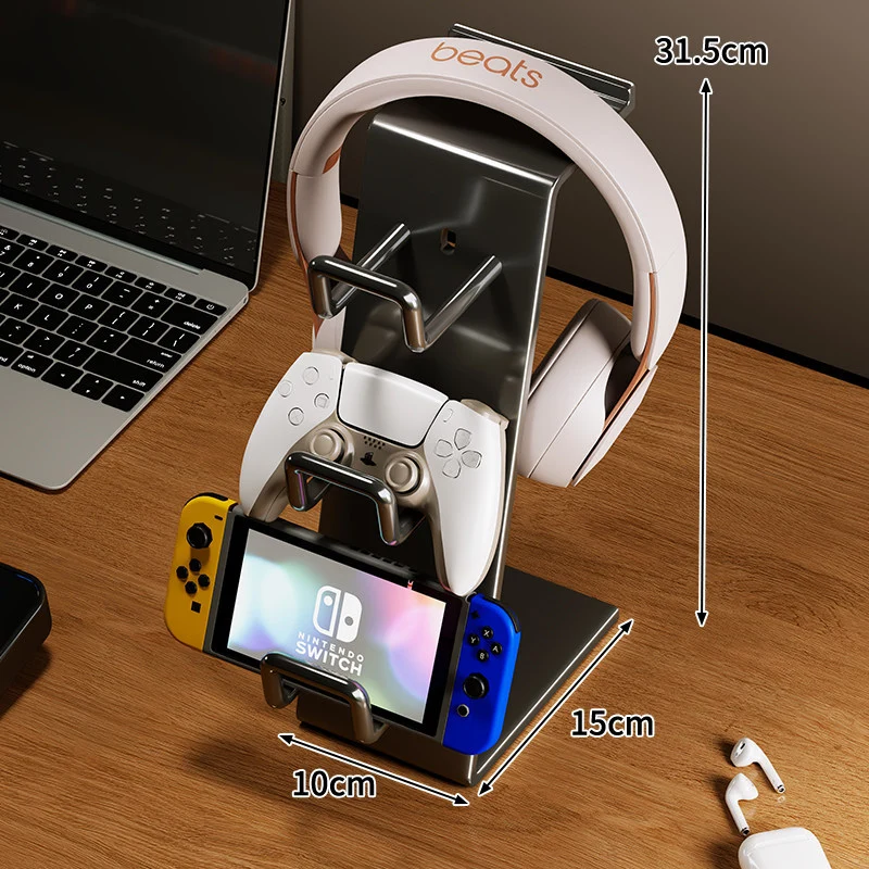 Multi-Gerät Gaming Zubehör Ständer mit Kopfhörerhaken, Controller-Station und Konsolen-Dock