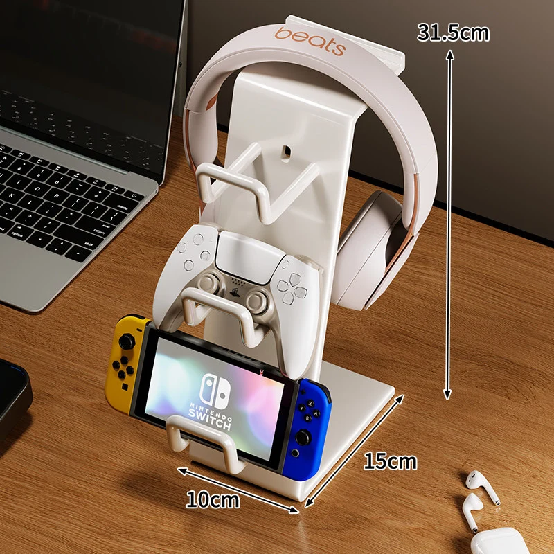 Multi-Gerät Gaming Zubehör Ständer mit Kopfhörerhaken, Controller-Station und Konsolen-Dock