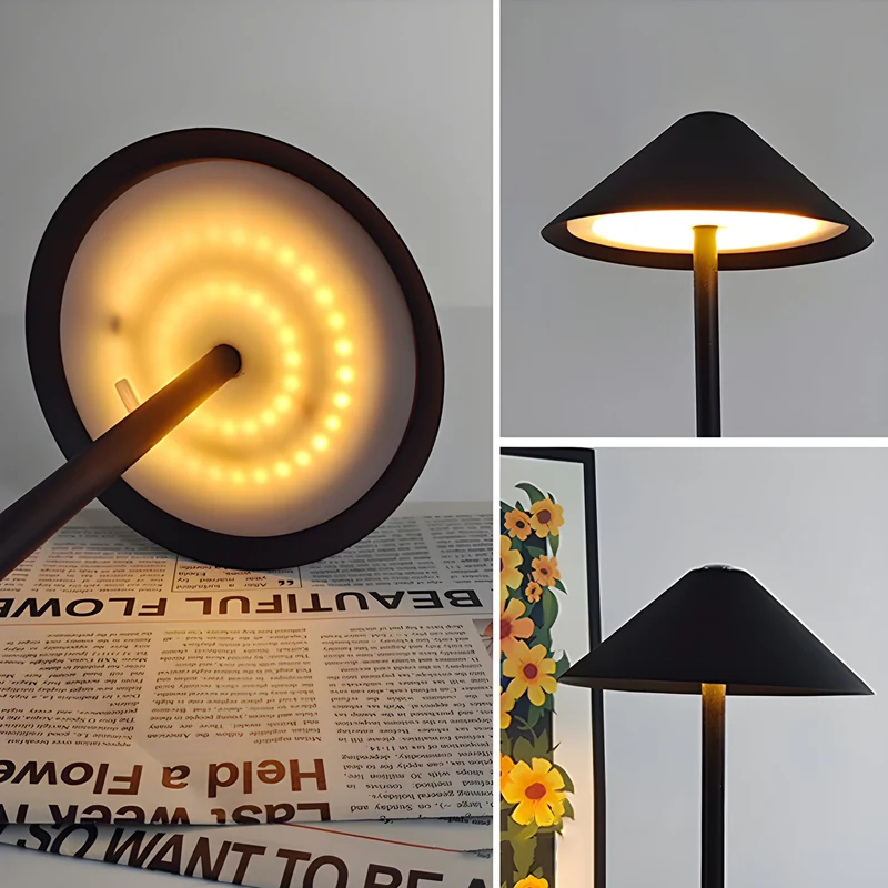 Skanto | Minimalistische dimmbare Touch-Tischlampe - Wasserdicht und wiederaufladbare Lichtfarbe