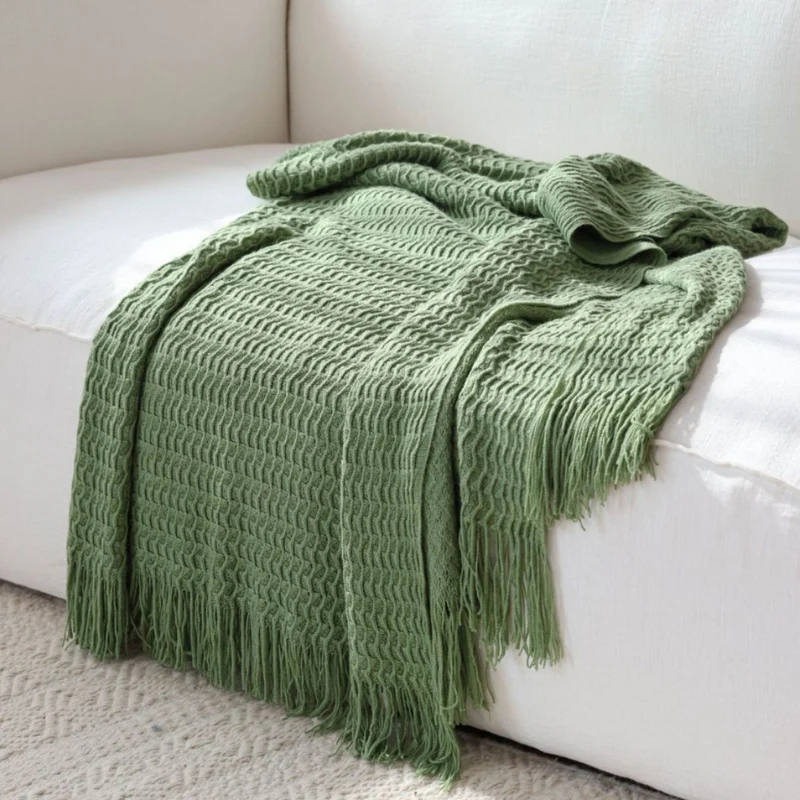 Leichte strukturierte Strickdecke