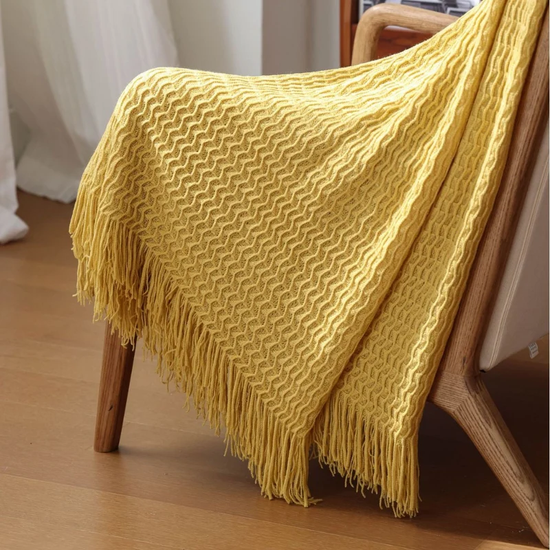 Leichte strukturierte Strickdecke