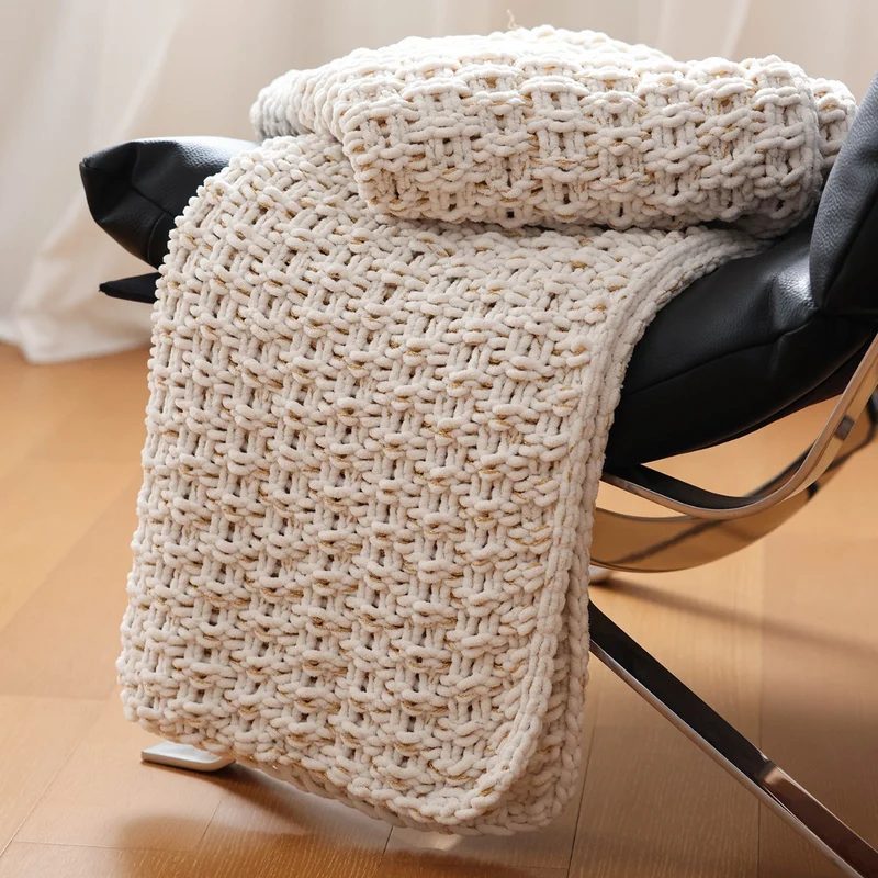 Handgefertigte gewobene Strickdecke