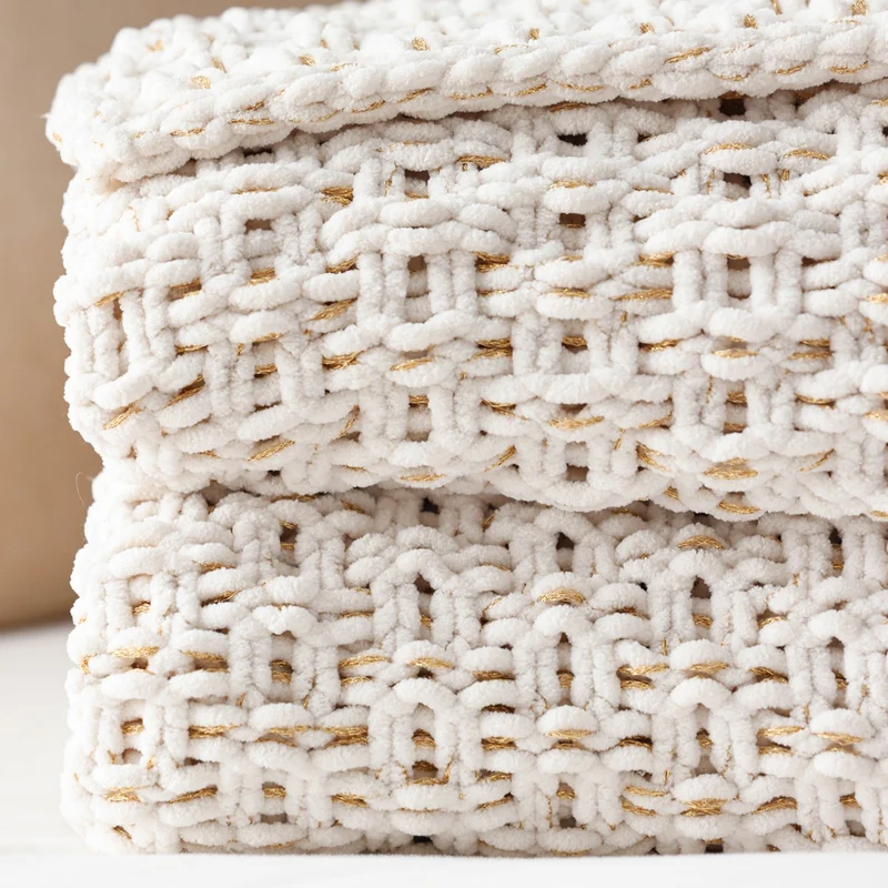 Handgefertigte gewobene Strickdecke