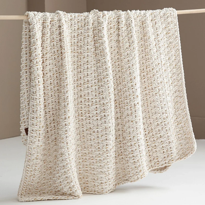 Handgefertigte gewobene Strickdecke