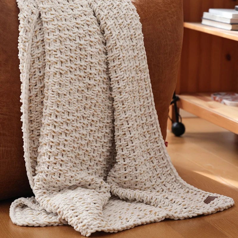 Handgefertigte gewobene Strickdecke