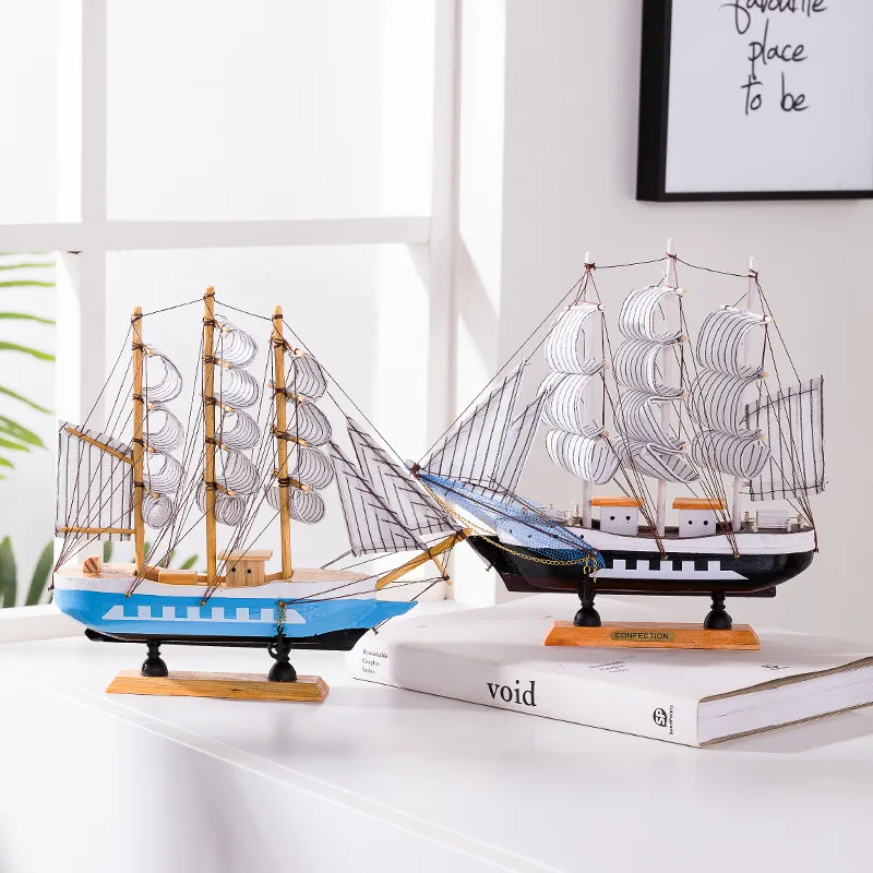 Skanto | Royaleva Nordische Holz-Segelboot-Skulptur - LED-beleuchtetes Deko-Stück, batteriebetrieben