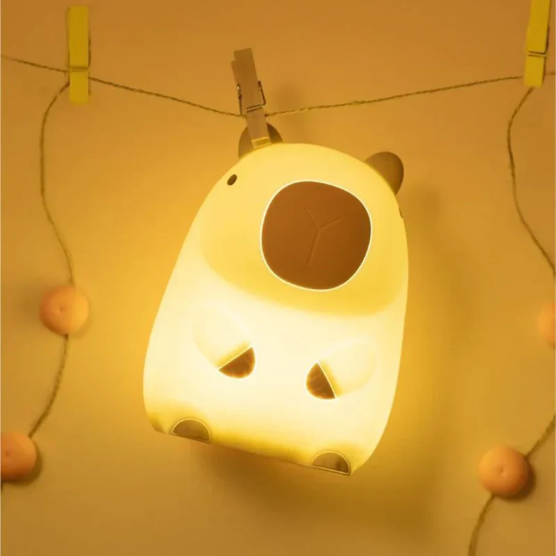 Skanto | Capybara-Licht - Wiederaufladbares Cartoon Capybara Silikon-Nachtlicht mit 800mAh Akku