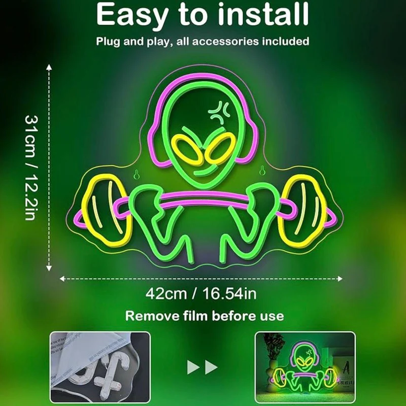 LED Neon Schild Alien Fitness