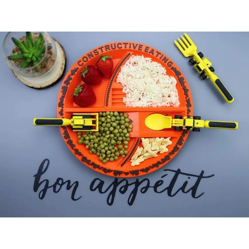 Kids Construction Plate and Utensils