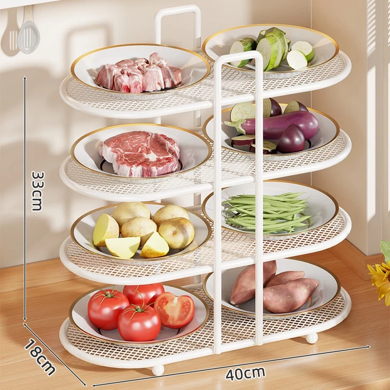 Vierstufiger Mesh-Küchenarbeitsplatten-Organizer-Rack