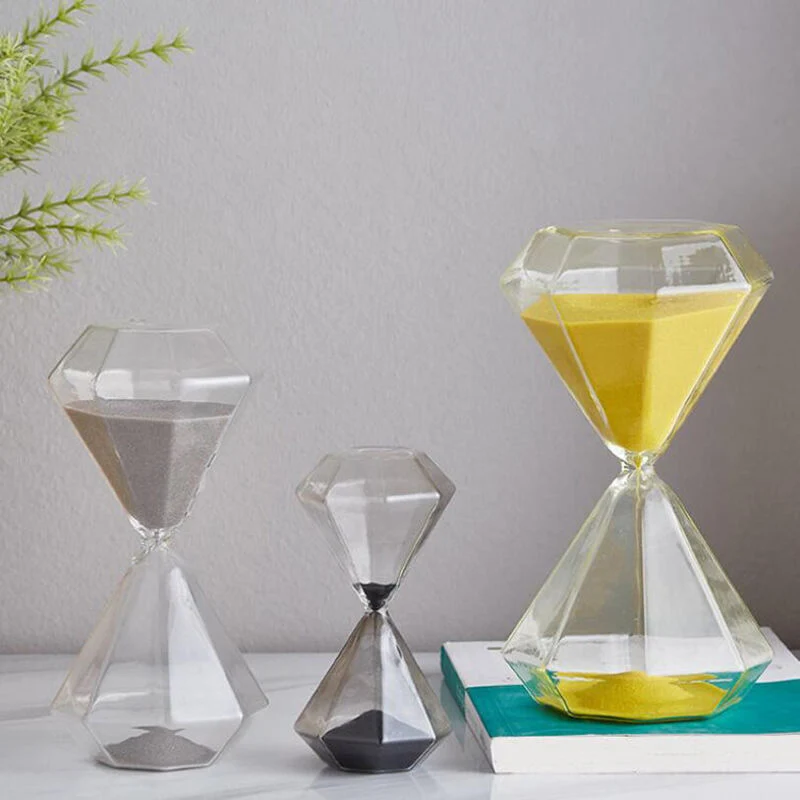 Skanto | 5-60 Minuten Diamant-Sanduhr, Sand-Timer, Sandglas, Kindergeschenk, Timer, Heimdekoration, Erhältlich in mehreren Farboptionen