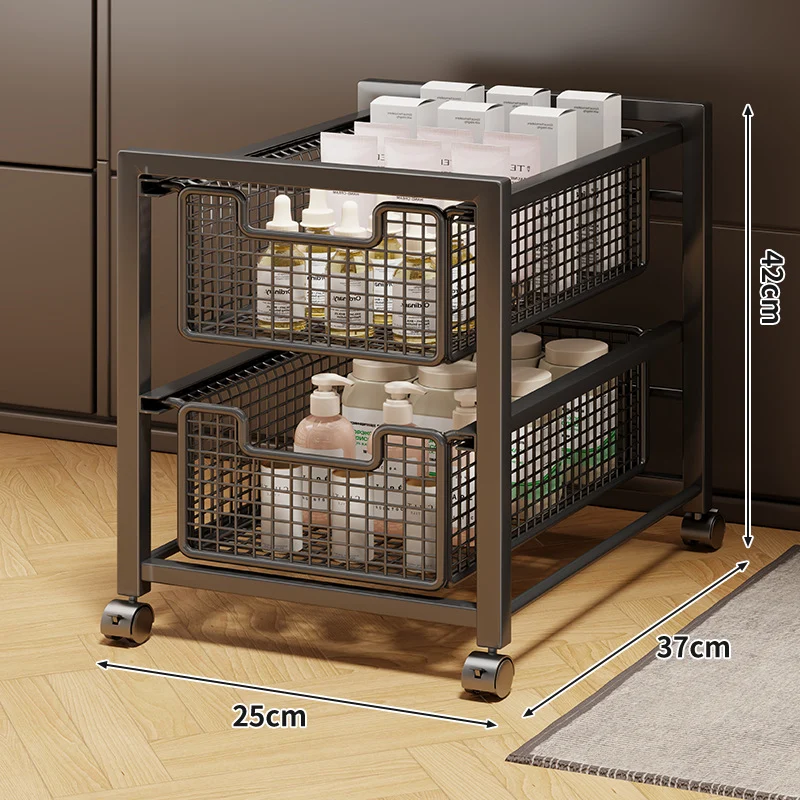 Unter-Schrank Gleitender Drei-Ebenen Mesh Korb Organizer mit Abnehmbaren Behältern