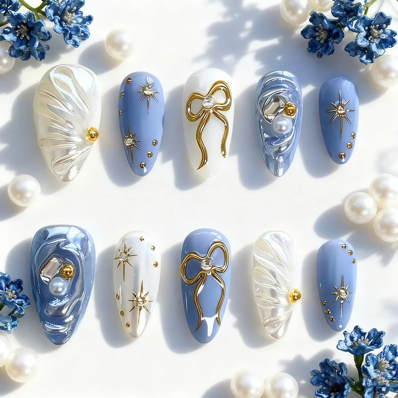 Luxuriöses dekoratives Press-On-Nagelset