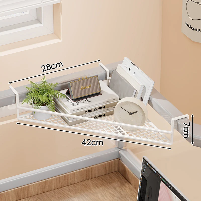 Clamp-On-Mesh-Schreibtisch-Trennwand-Regal-Organizer mit Rautenschale und Überkantenhaken