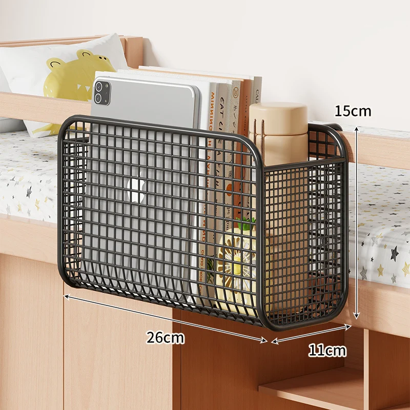 Über-Bett Drei-Compartment Metall-Mesh Hängende Nachttisch Organizer Caddy