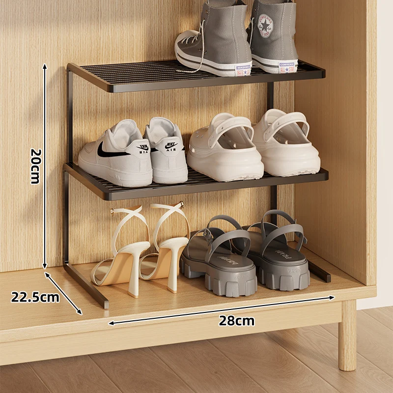 Kompakte Doppel-Schicht Verstellbare Schuhregal Erhöher für Schrank und Kleiderschrank
