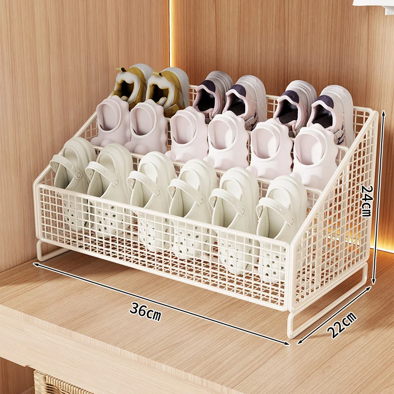 Kompakte geneigte Tri-Level-Mesh-Schlappen- und kleine Schuh-Organizer-Binne
