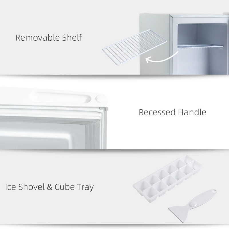 1.1 Cu Ft Countertop Mini Freezer, Compact Upright with Removable Shelves, White