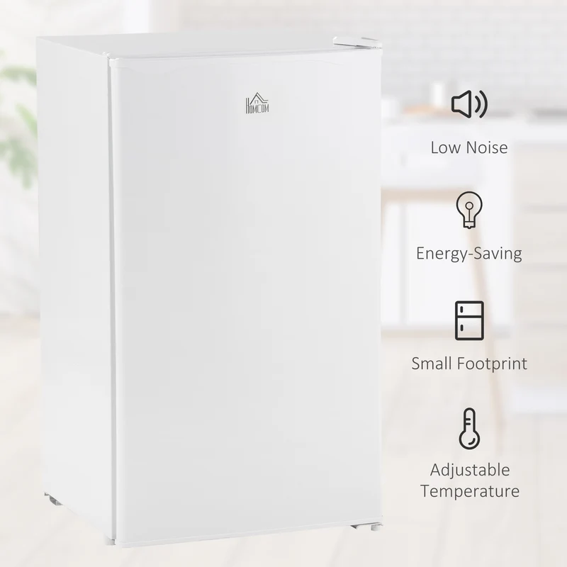 3.2 Cu.Ft Compact Mini Fridge with Freezer, Adjustable Shelf & Temperature Control, White