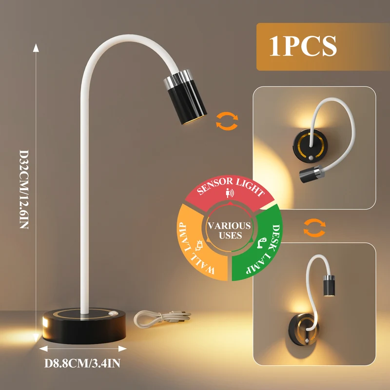Vielseitige Sensor Tisch- und Wandlampe
