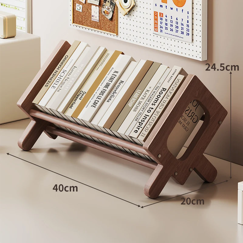 Abgewinkelter Bambus-Desktop-Buch- und Zeitschriftenständer mit rutschfesten Stäben