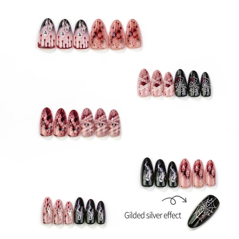 Halloween-Themen Press-On Nagelkunst Set 1790738400