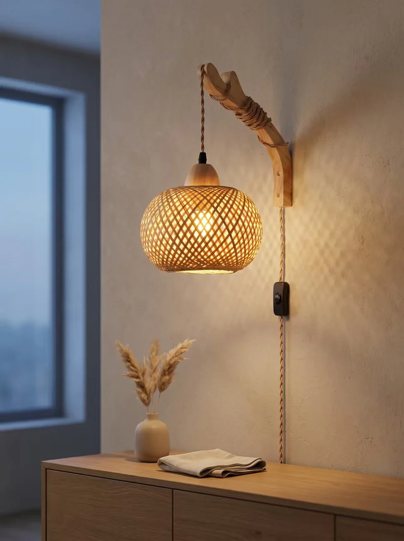 Wandmontierter Rattan