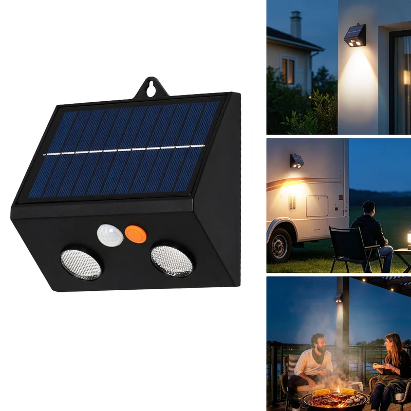 Solarbetriebene Bewegungsmelder LED Wandleuchte