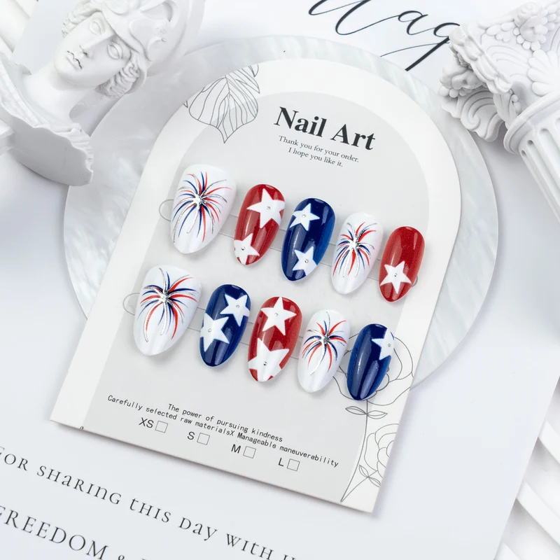 Themenbezogenes Stern- und Feuerwerk-Nagelkunst-Set
