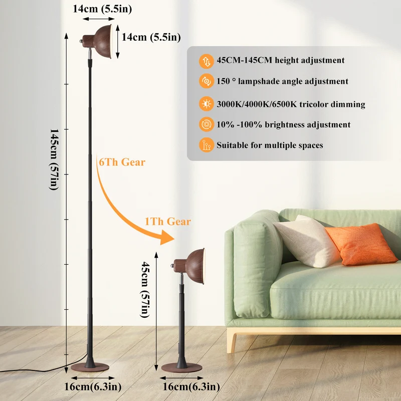 Höhenverstellbare LED-Stehlampe