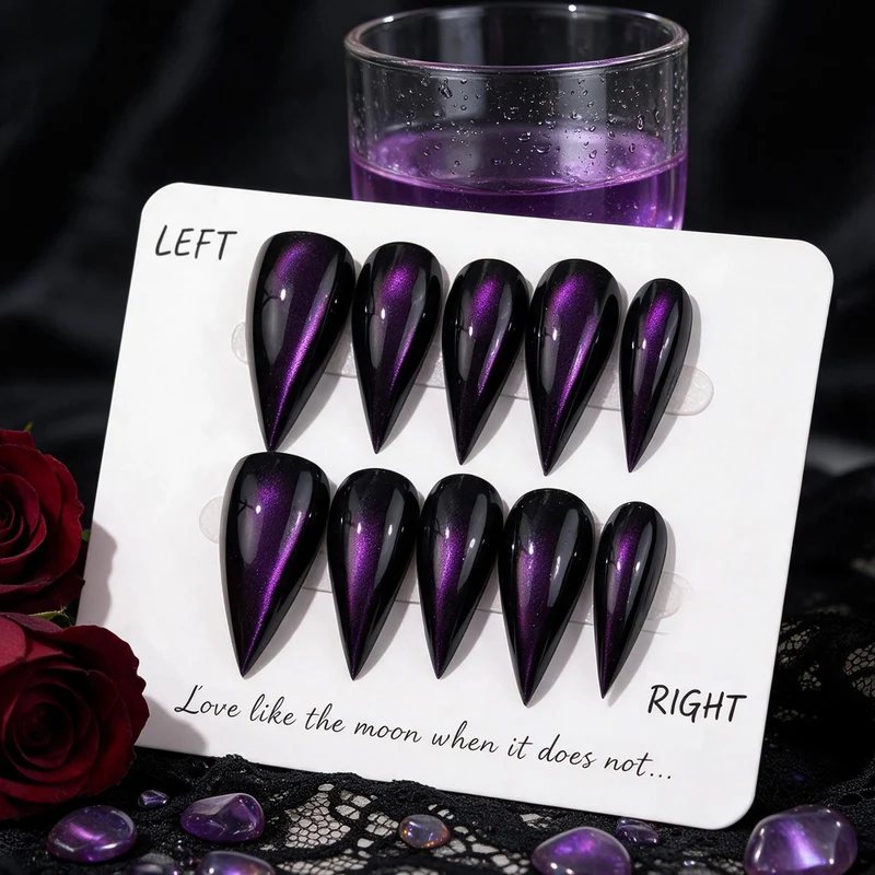 Premium Cat-Eye Press-On Nagelset