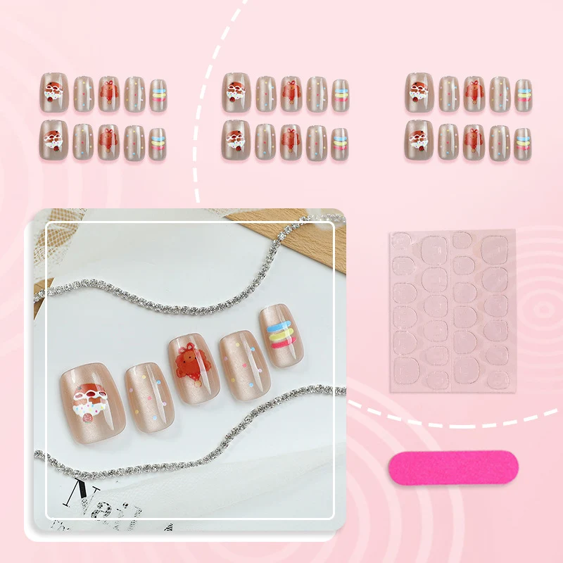 Verspieltes Charakterbedrucktes Press-On Nagelset