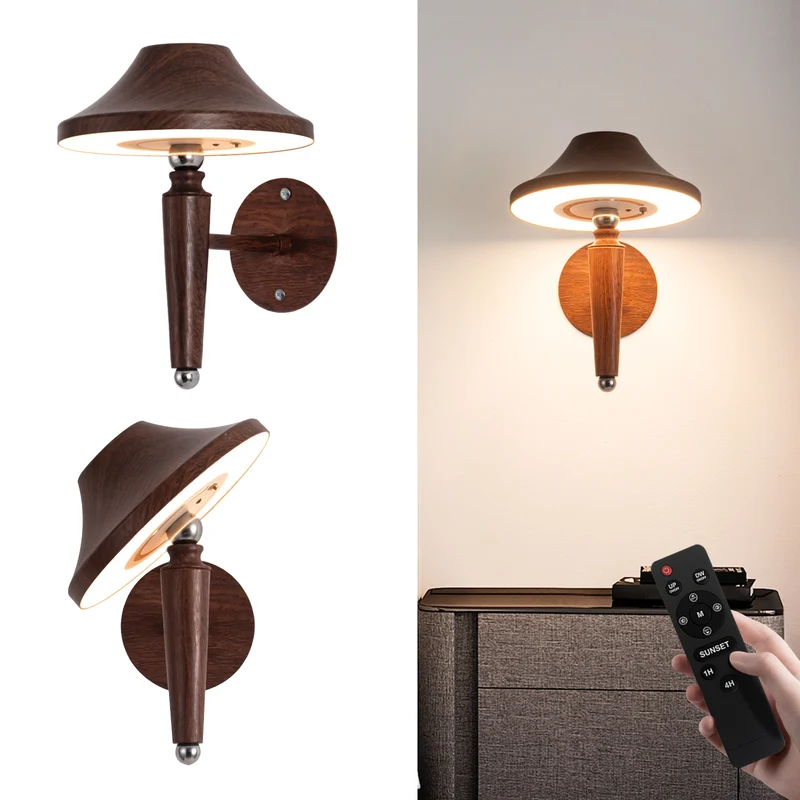 Elegante Holz Wandlampe