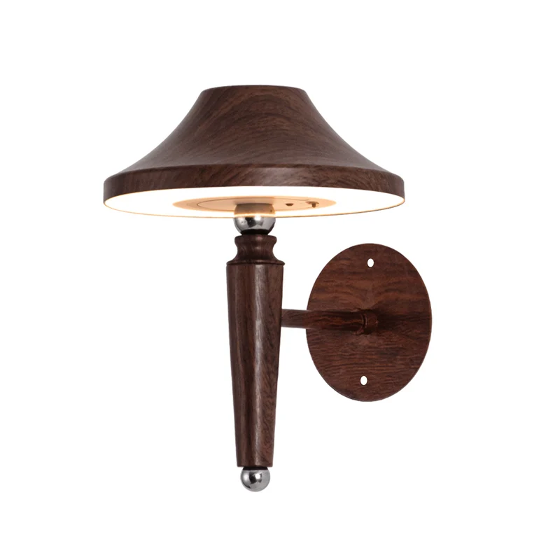 Elegante Holz Wandlampe