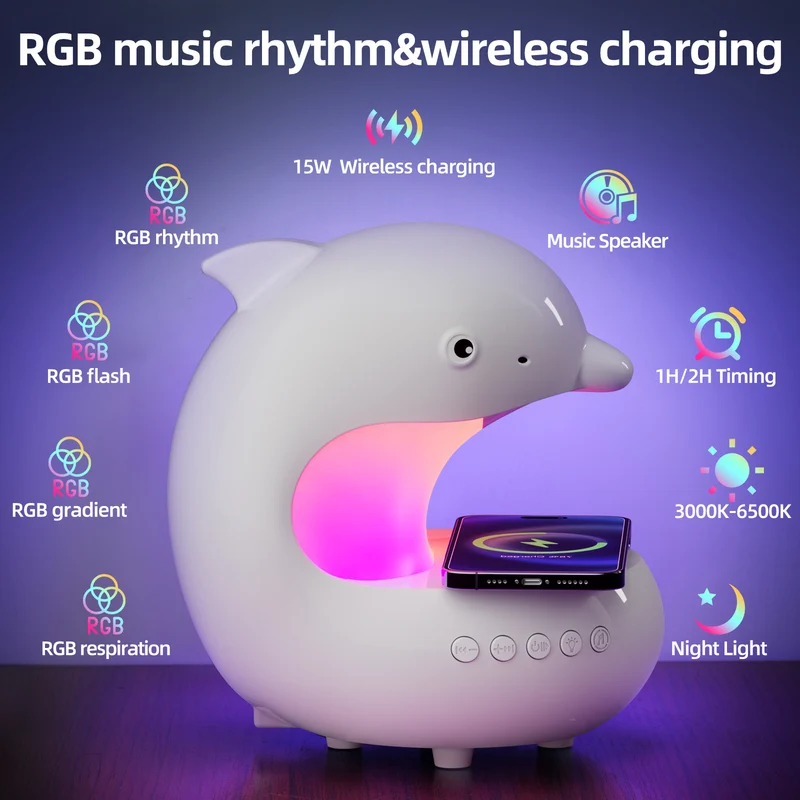 Delfin-förmige Bluetooth-Lautsprecherlampe