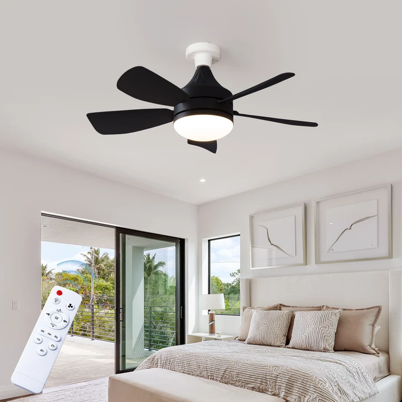 Modern Funkferngesteuerter Deckenventilator mit integrierter LED-Beleuchtung