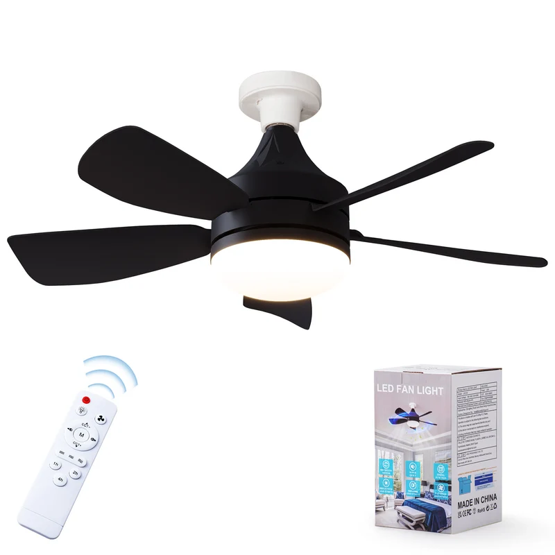 Modern Funkferngesteuerter Deckenventilator mit integrierter LED-Beleuchtung