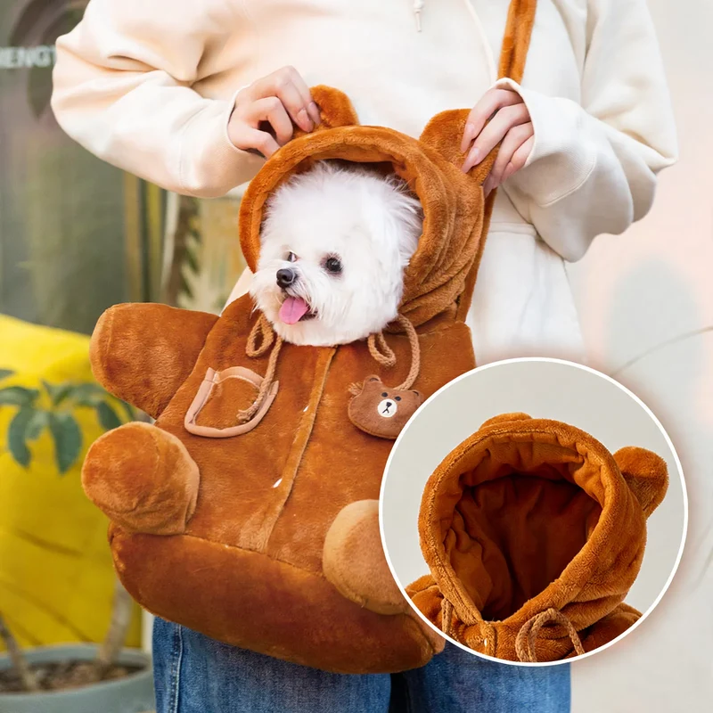 Tragbare Haustier-Transporttasche aus Fleece mit Tiermotiv