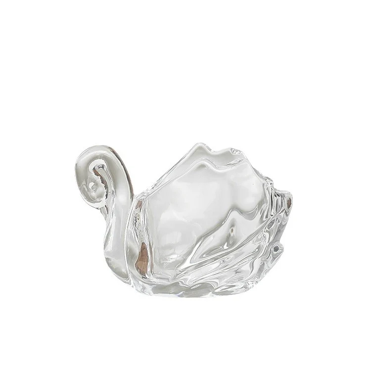 Schwan-Glasdose, transparent, Schmuck und Kosmetik
