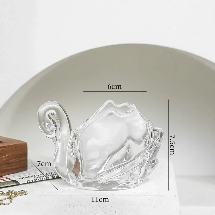 Schwan-Glasdose, transparent, Schmuck und Kosmetik
