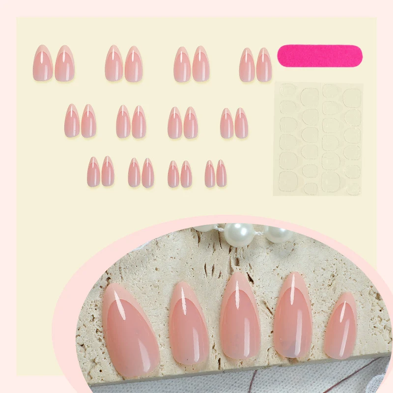 Natürliche French Tip Press-On Nägel