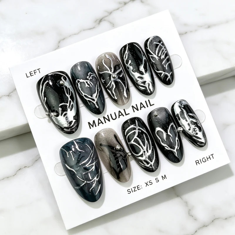 Manuelles Künstlerisches Press-On Nagelset
