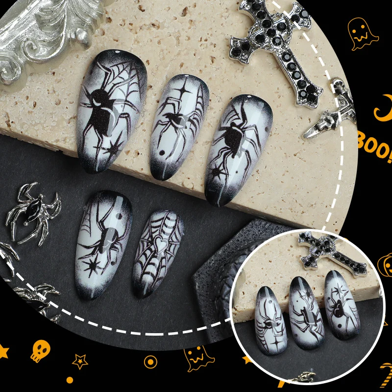 Halloween-Themen-Spinnen-Design Druck-Nägel