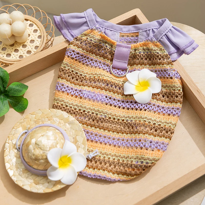 Hundeträgershirt mit Blumenmuster, Frühling und Sommer