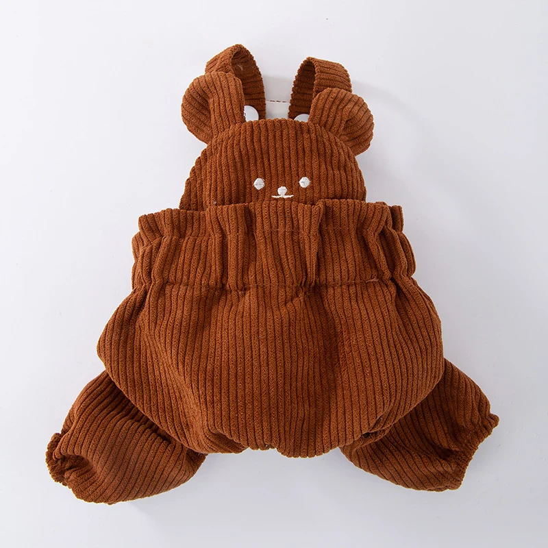 Hundeoverall mit Trägerhose aus Cord