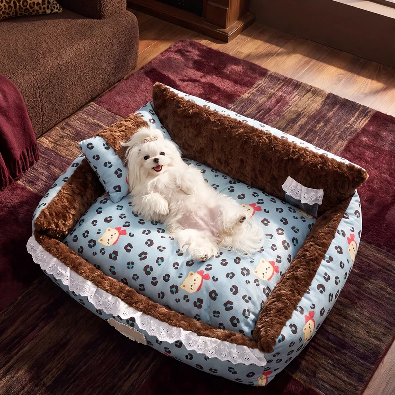 Haustier-Kuschelbett mit Leopardenmuster