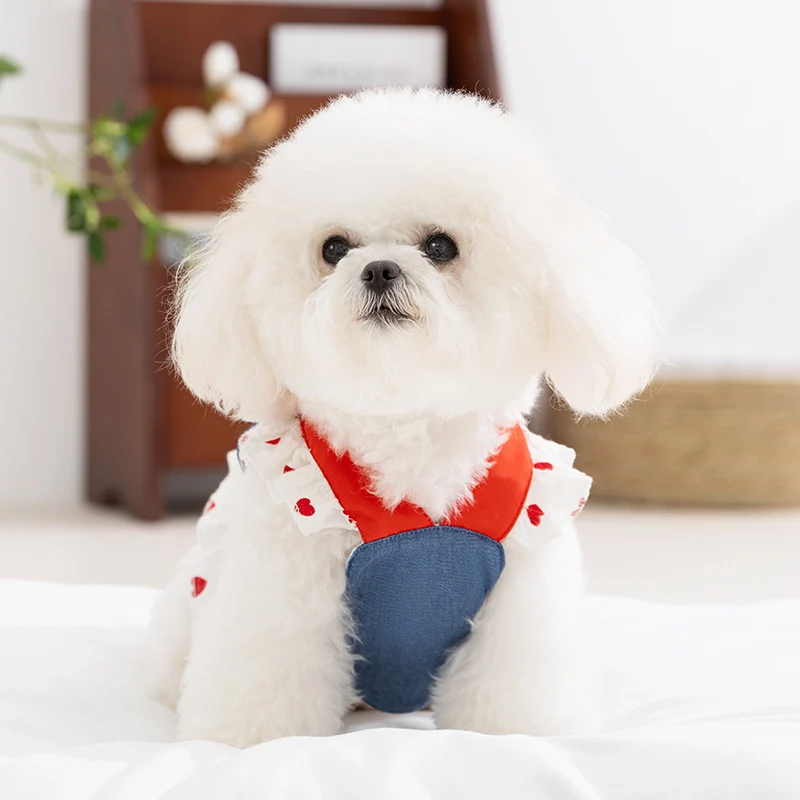 Hundekleid mit Leine, Polyester, Sommer